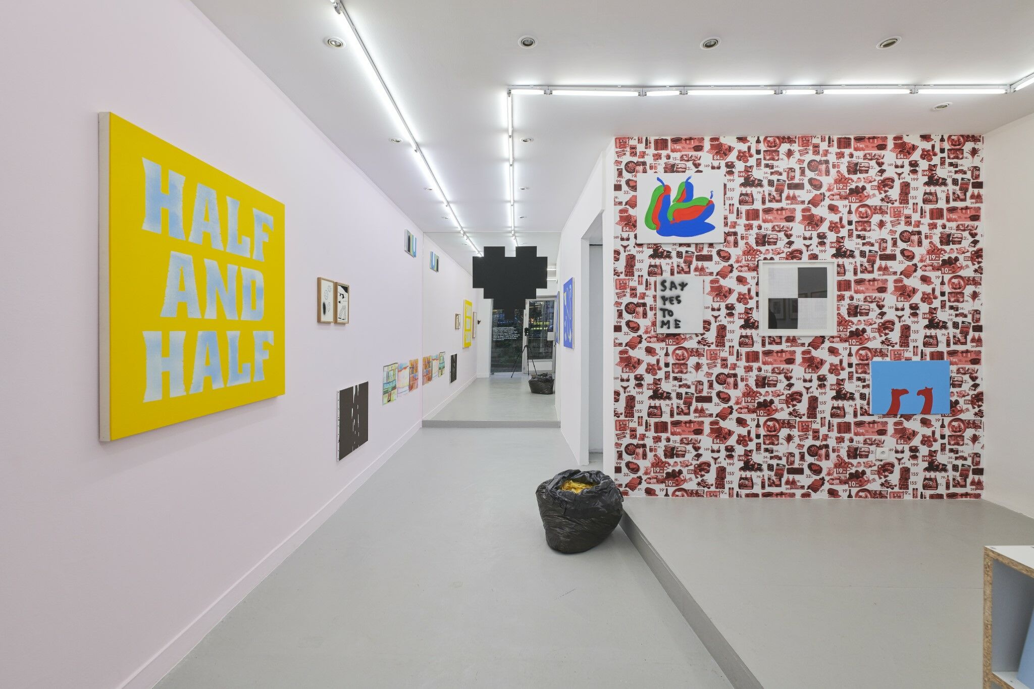 Everybody's looking for something - salle 3 (money, food, love) - Camila Oliveira Fairclough,Karina Bisch & Nicolas Chardon,Corentin Canesson,Valentin Carron,Claude Closky,Anne-Lise Coste,Raffaella Della Olga,Éléonore False,Sylvie Fanchon,Corita Kent,Jonathan Martin,Sophie Nys,Hugo Pernet,Christian Robert-Tissot,Alain Séchas,Sarah Tritz,Emmanuel Van der Meulen,Fabio Viscogliosi